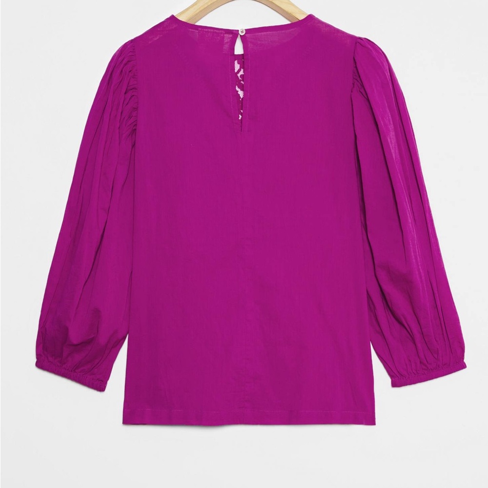 New Farm Rio Kelsie Purple Blouse Size Medium - Picture 3 of 16